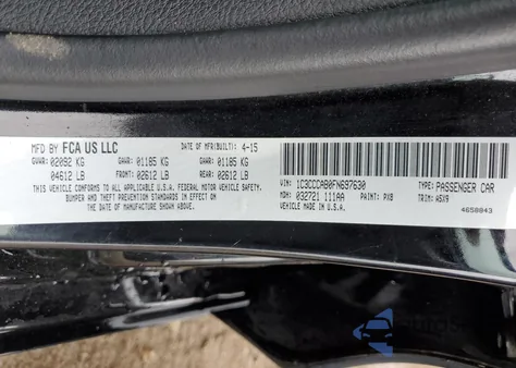 2015 Chrysler 200 Limited из США, поврежденный, VIN 1C3CCCAB0FN697630